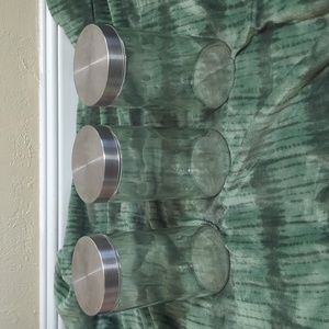 Three Large Glass Canister with Lid Tea Candy Jar